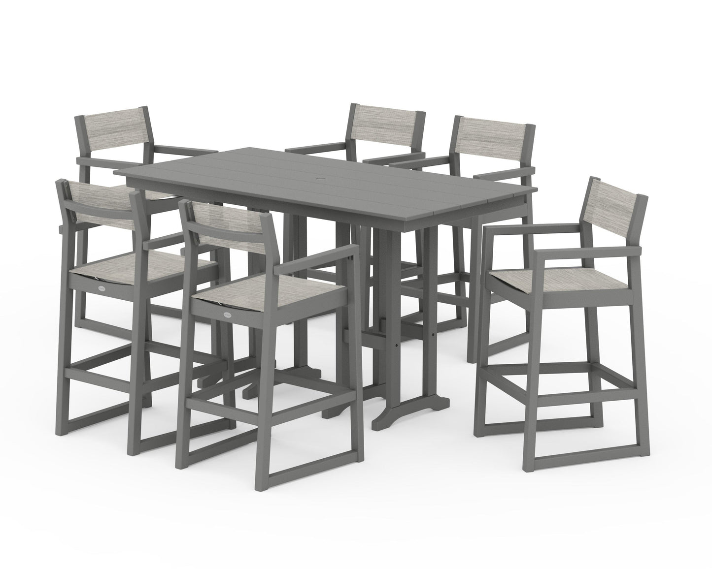 EDGE Sling Arm Chair 7-Piece Farmhouse Bar Set