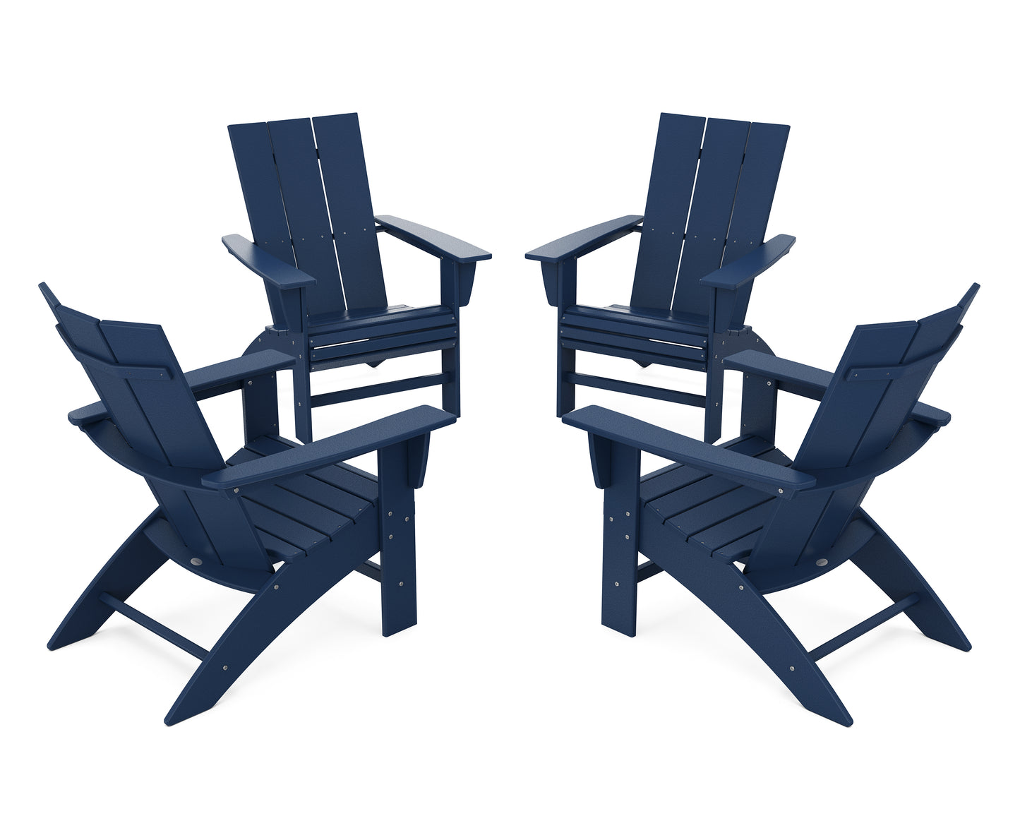 4-Piece Modern Curveback Adirondack Conversation Set