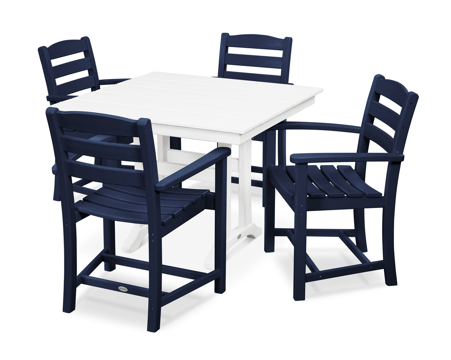 La Casa Cafâ€š 5-Piece Farmhouse Trestle Arm Chair Dining Set