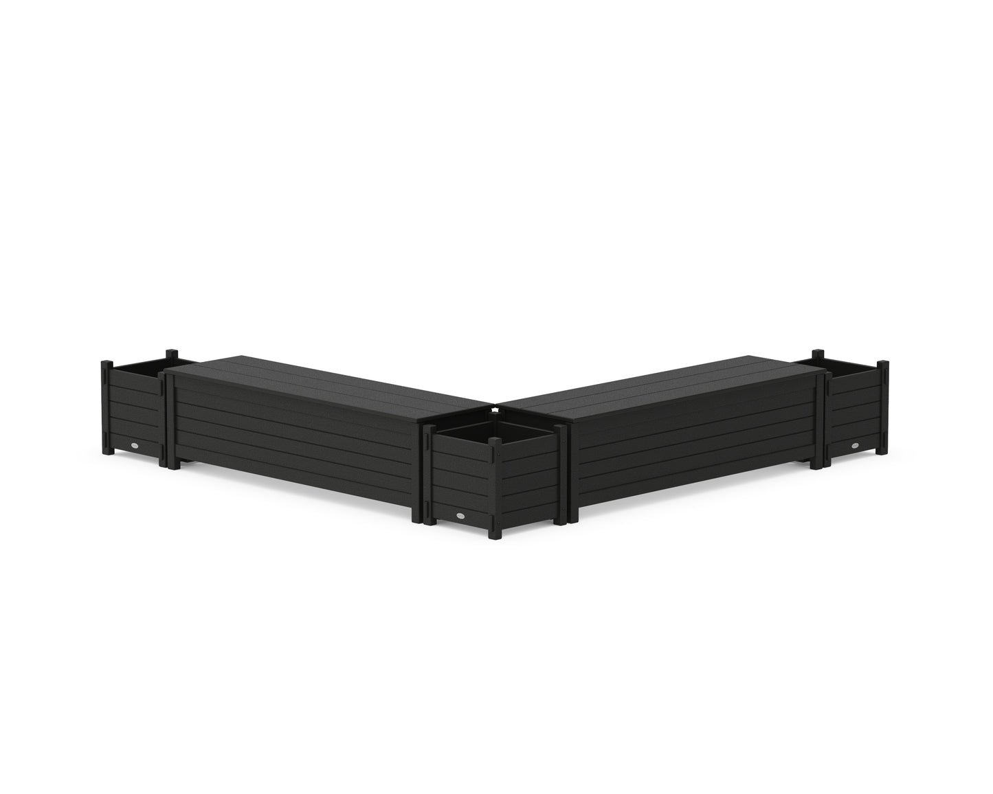 60" Nautical L- Shaped Planter Storage Bench Corner Set
