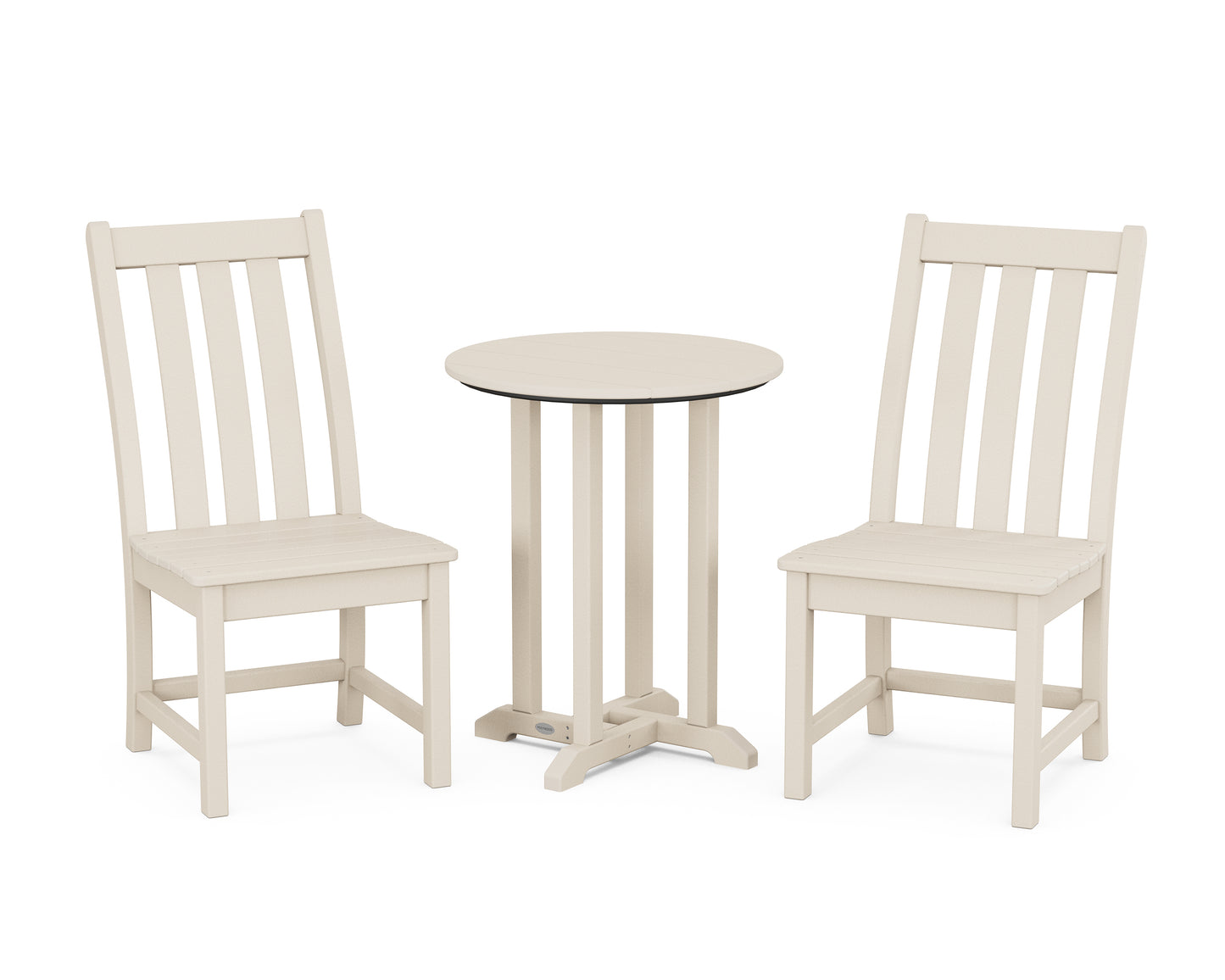 Vineyard Side Chair 3-Piece Round Bistro Dining Set