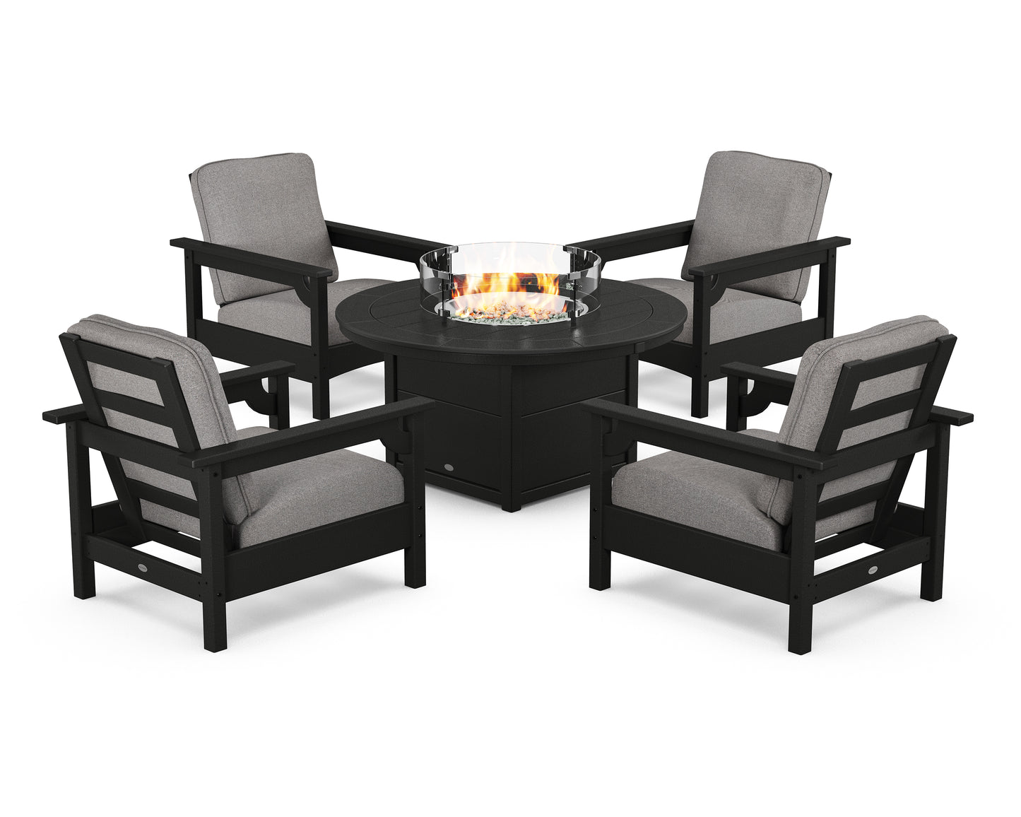 Club 5-Piece Conversation Set with Fire Pit Table