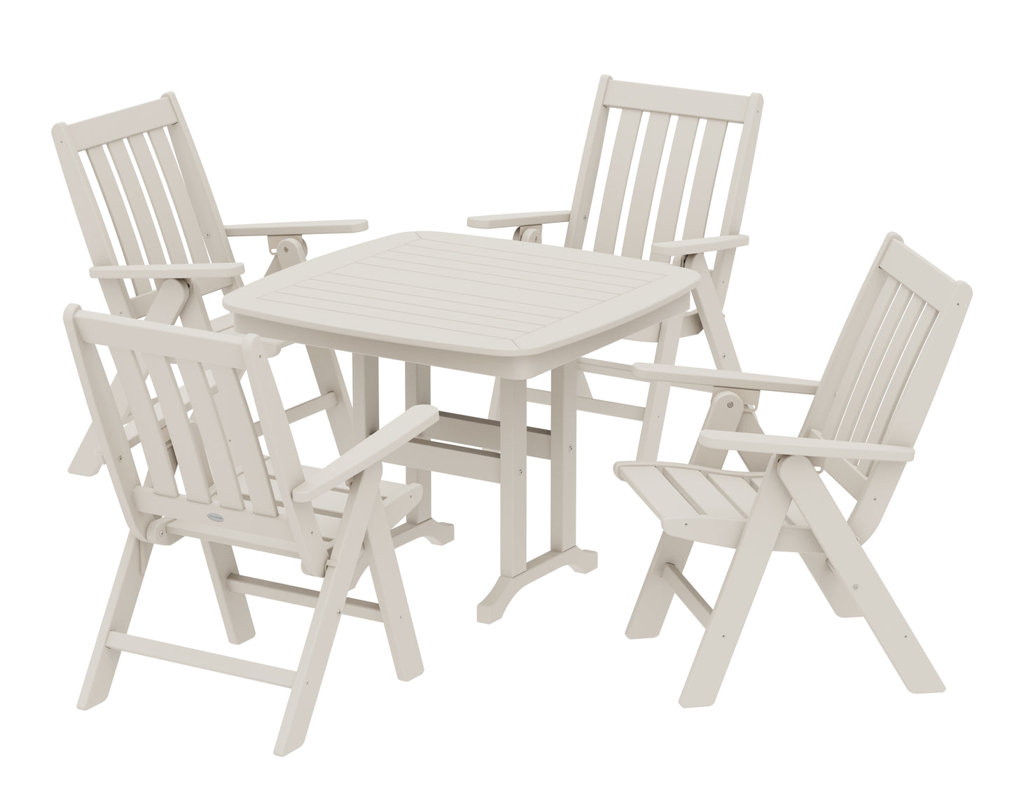Vineyard Folding Chair 5-Piece Dining Set