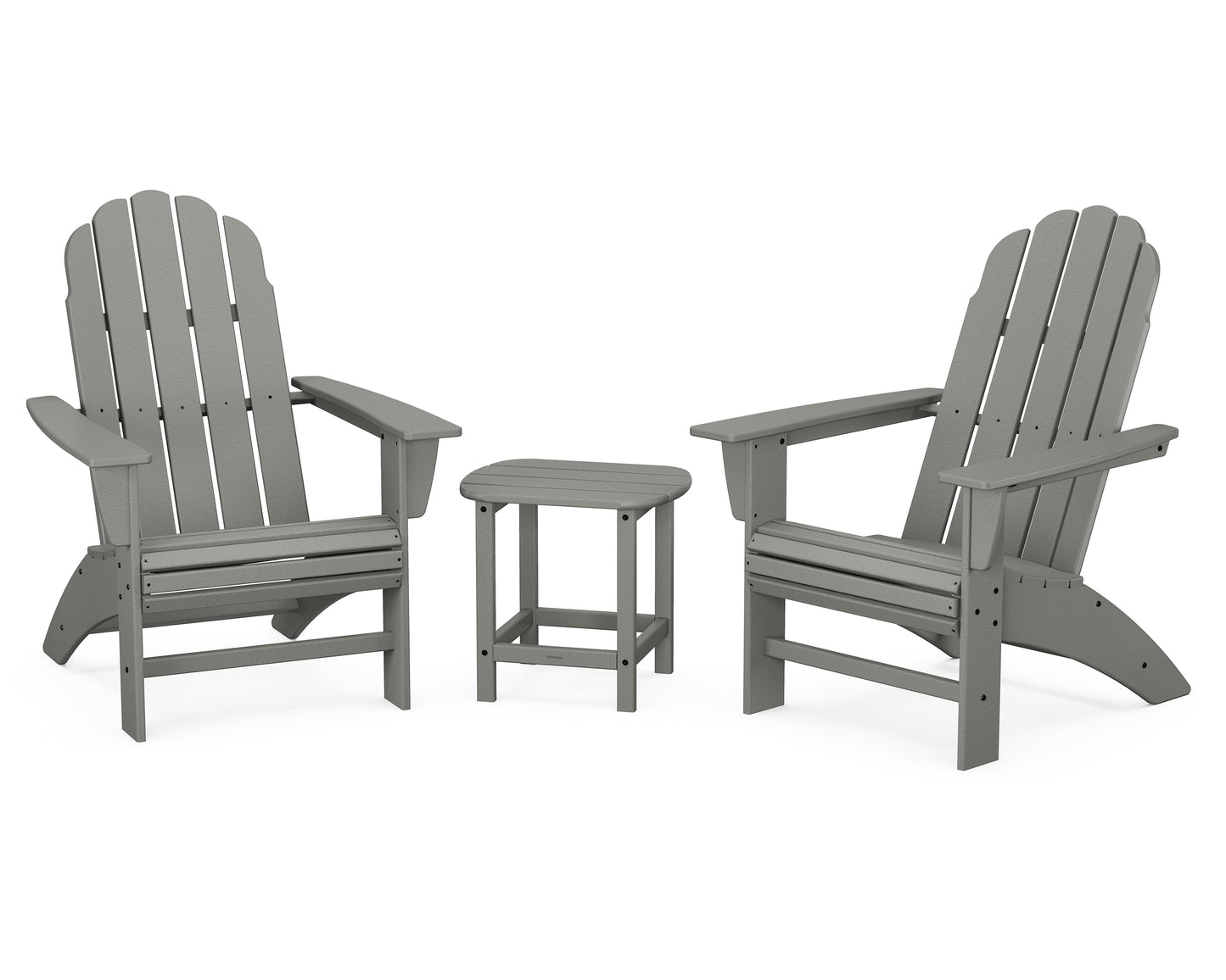 Vineyard 3-Piece Curveback Adirondack Set with South Beach 18" Side Table