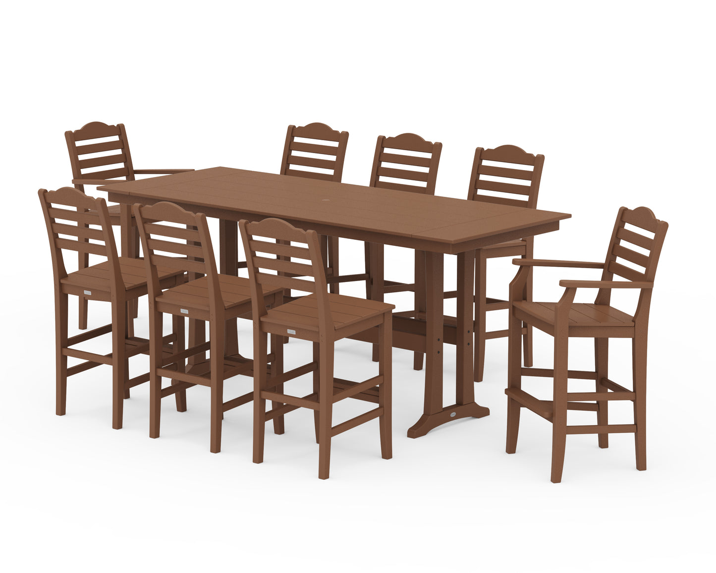 Savannah 9-Piece Farmhouse Bar Set with Trestle Legs