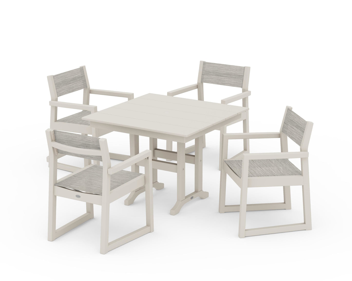 EDGE Sling Arm Chair 5-Piece Farmhouse Dining Set