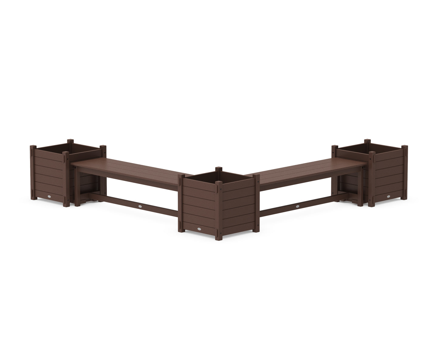 60" Nautical L- Shaped Planter Bench Corner Set - Large