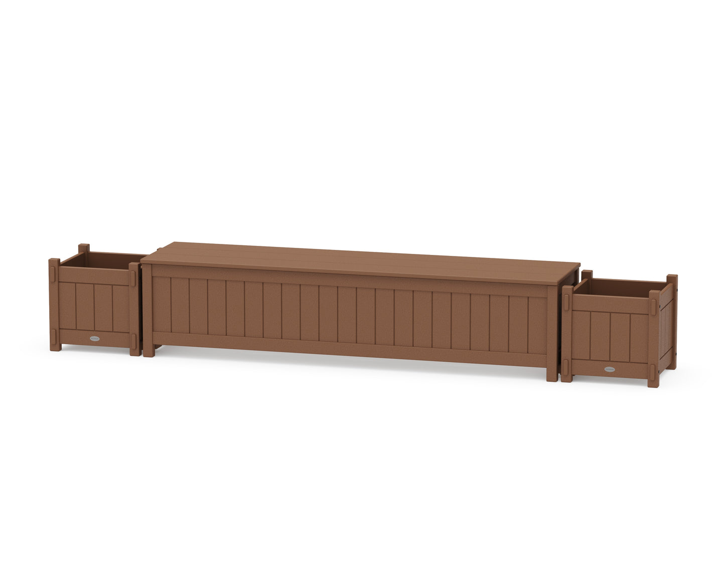72" Vineyard Straight Planter Storage Bench Set