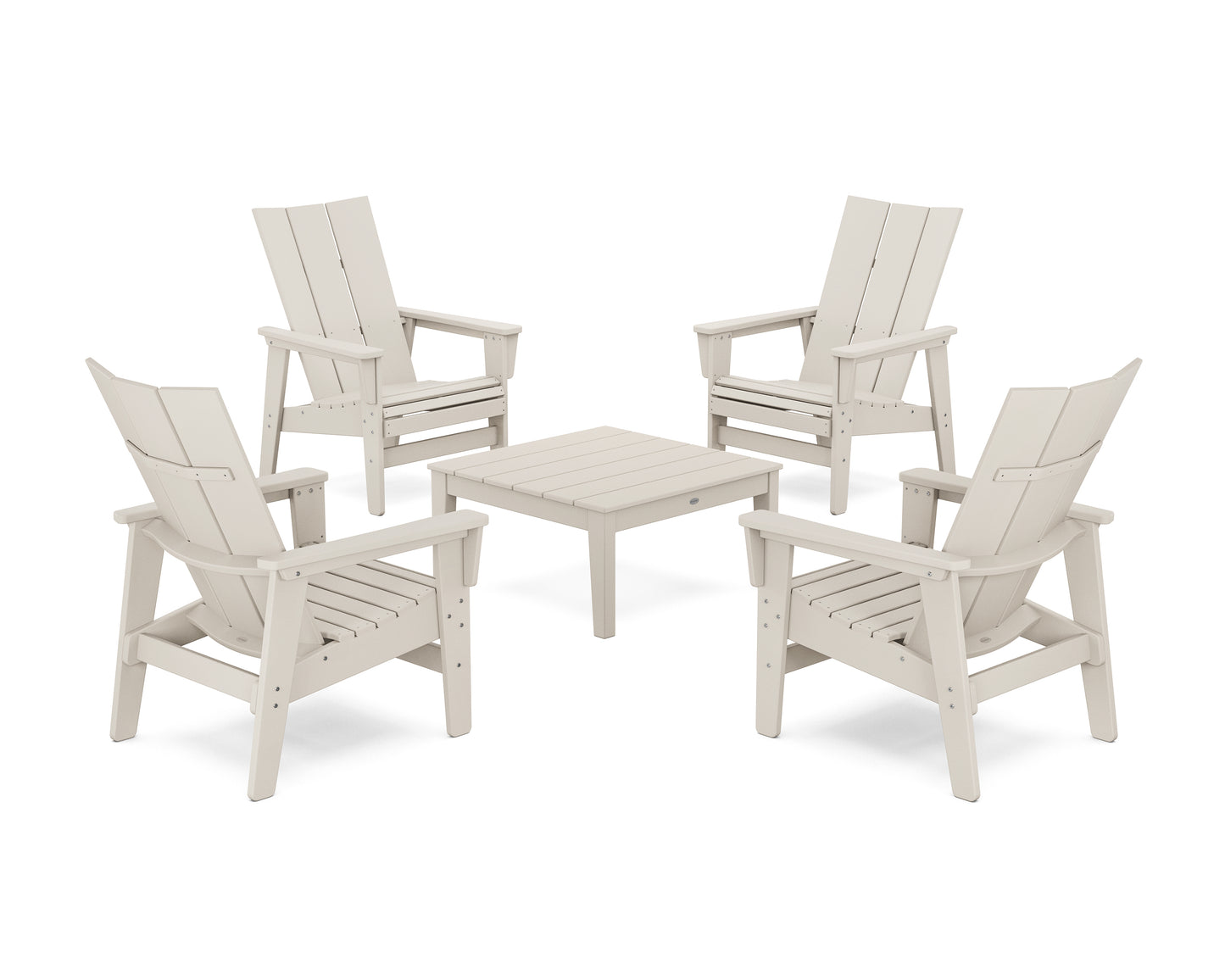 5-Piece Modern Grand Upright Adirondack Chair Conversation Group