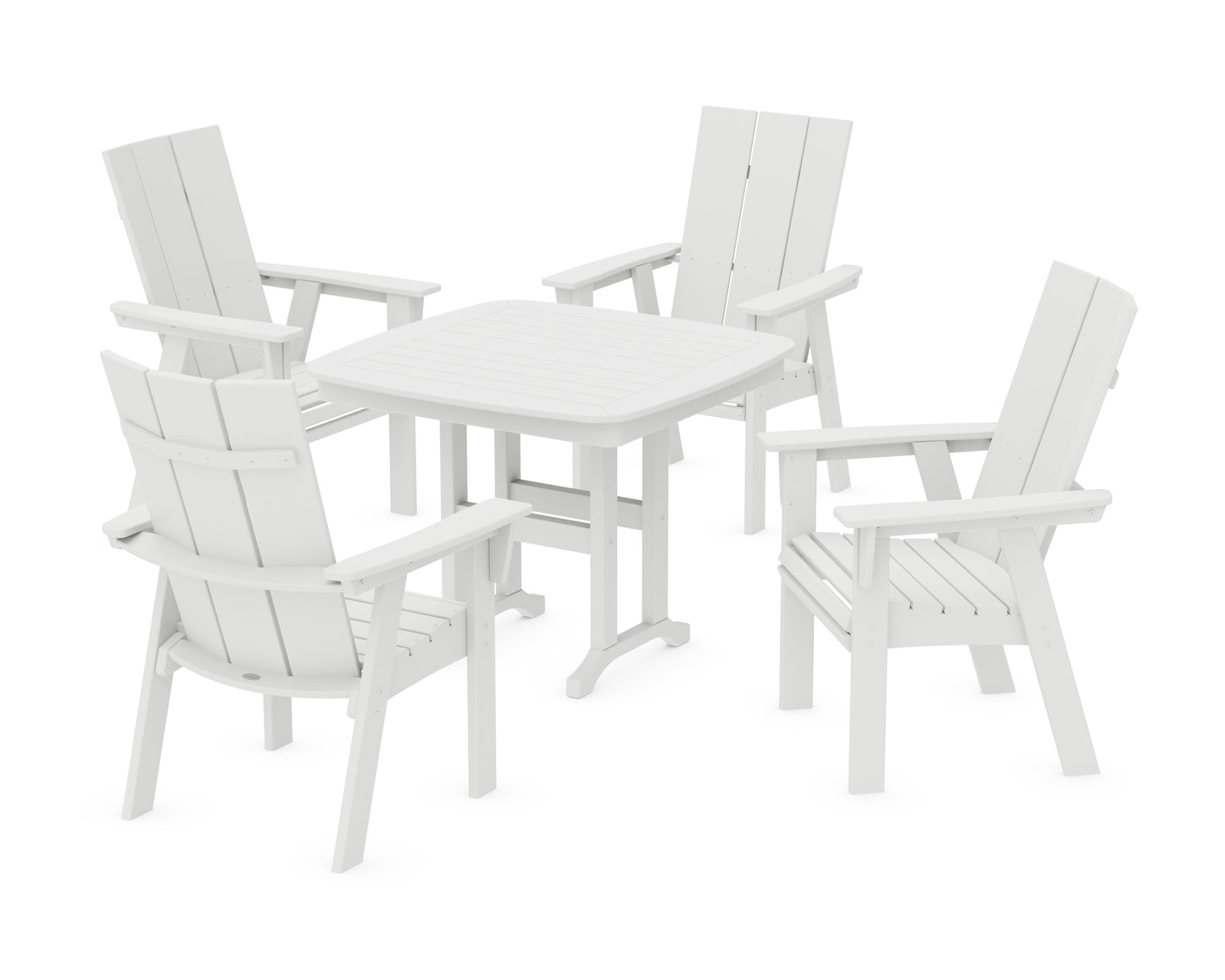 Modern Curveback Adirondack 5-Piece Dining Set