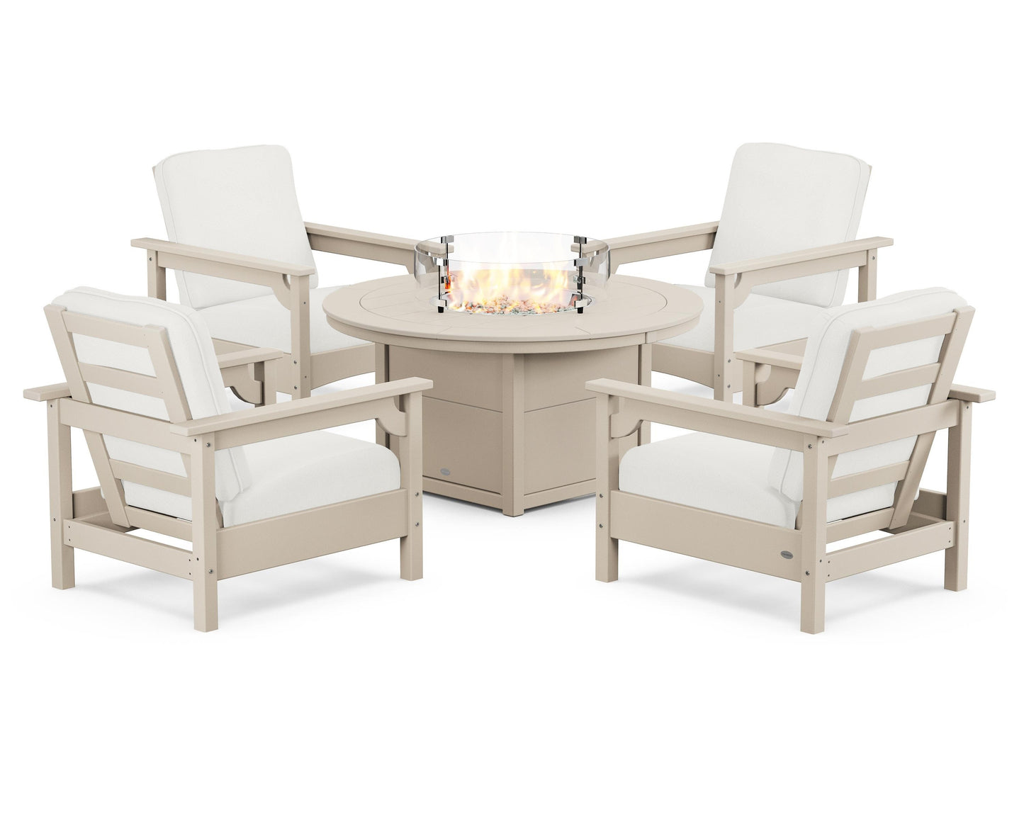 Club 5-Piece Conversation Set with Fire Pit Table