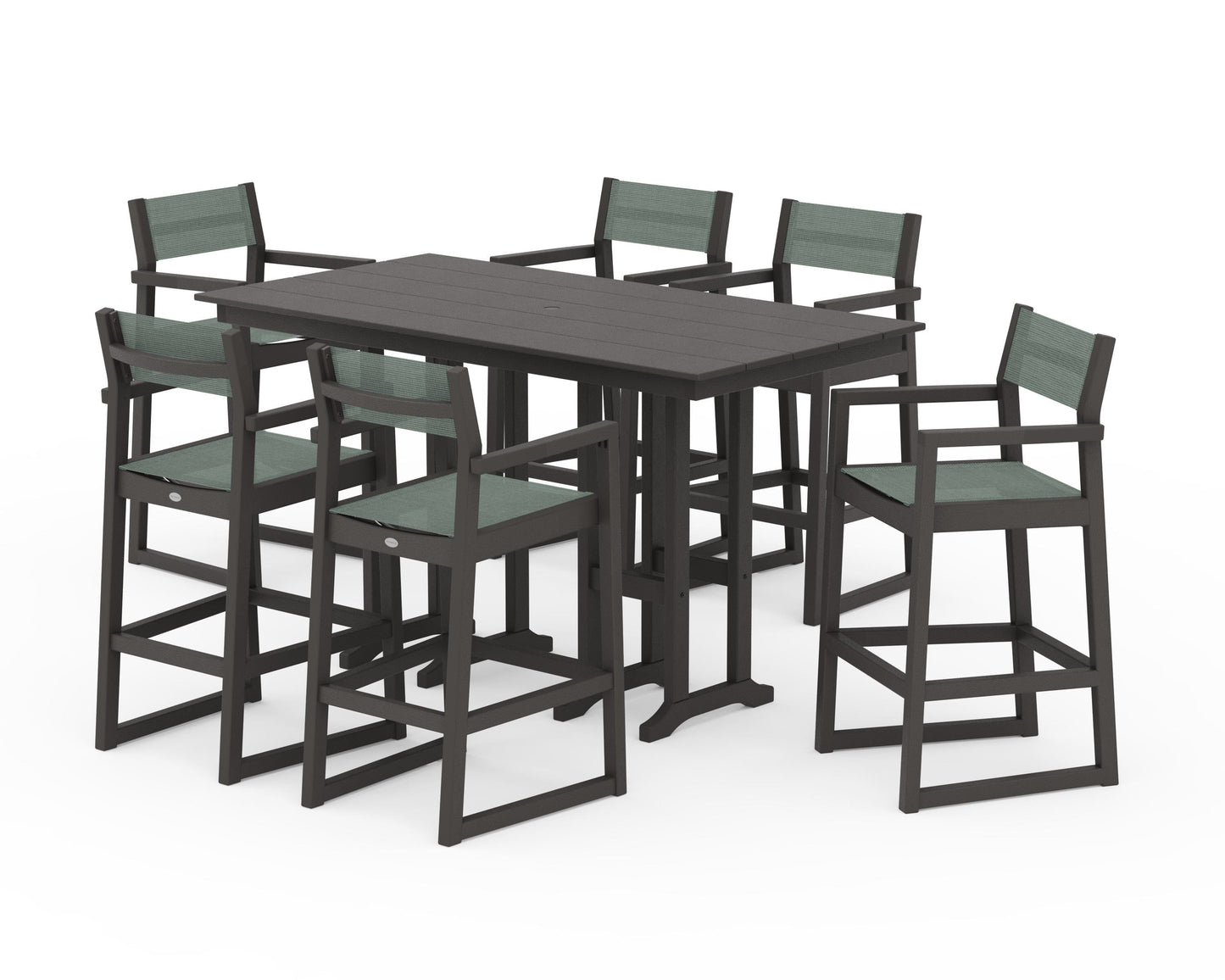EDGE Sling Arm Chair 7-Piece Farmhouse Bar Set