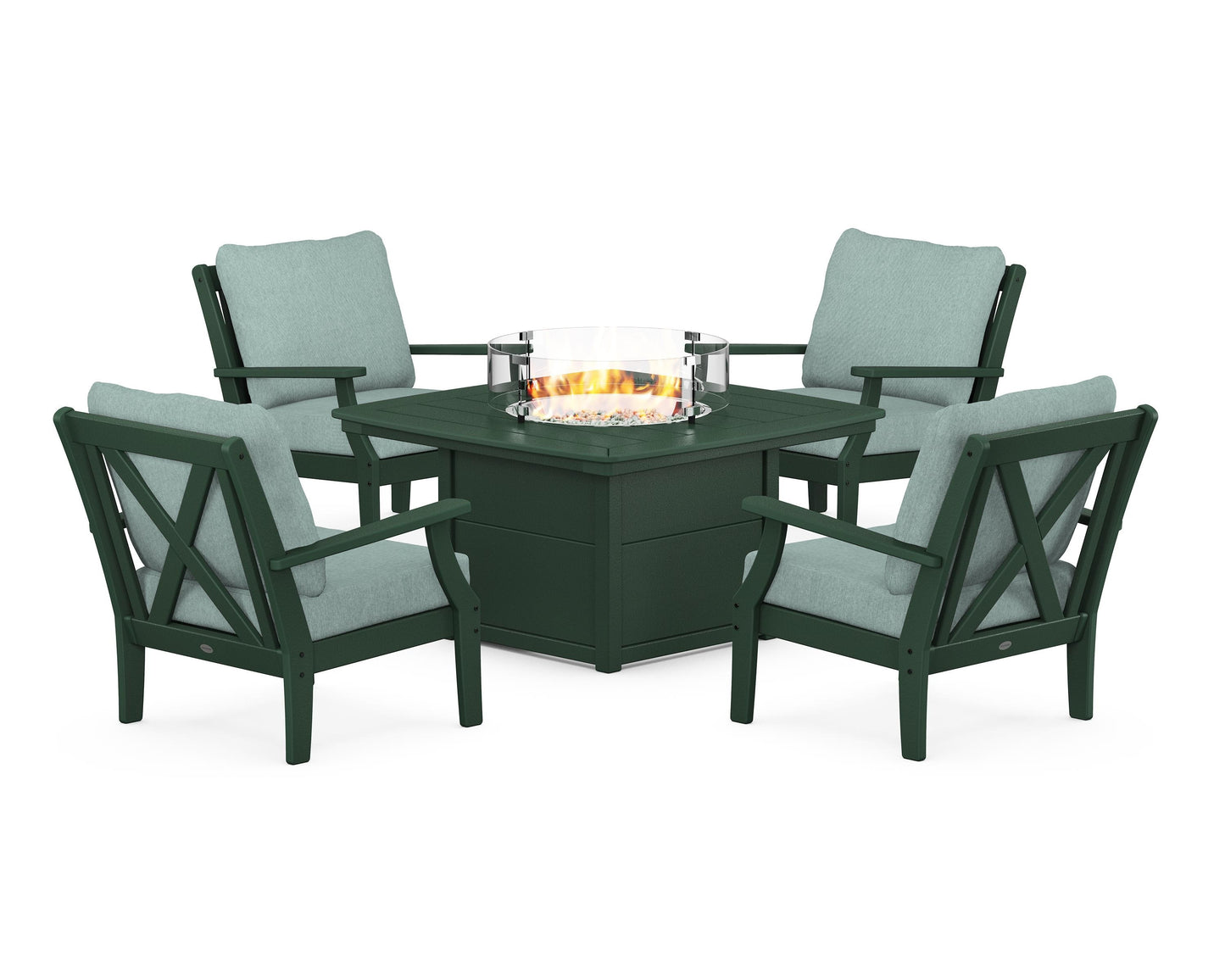 Braxton 5-Piece Deep Seating Conversation Set with Fire Pit Table