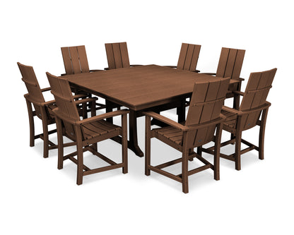 Modern Adirondack 9-Piece Farmhouse Trestle Dining Set