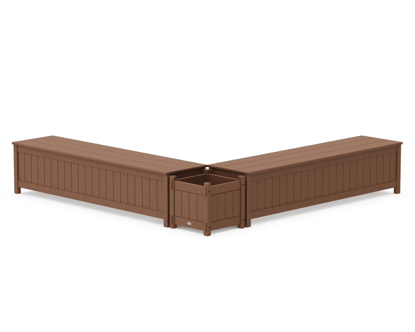 72" Vineyard L- Shaped Planter Storage Bench Set