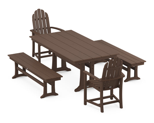 Classic Adirondack 5-Piece Farmhouse Dining Set With Trestle Legs