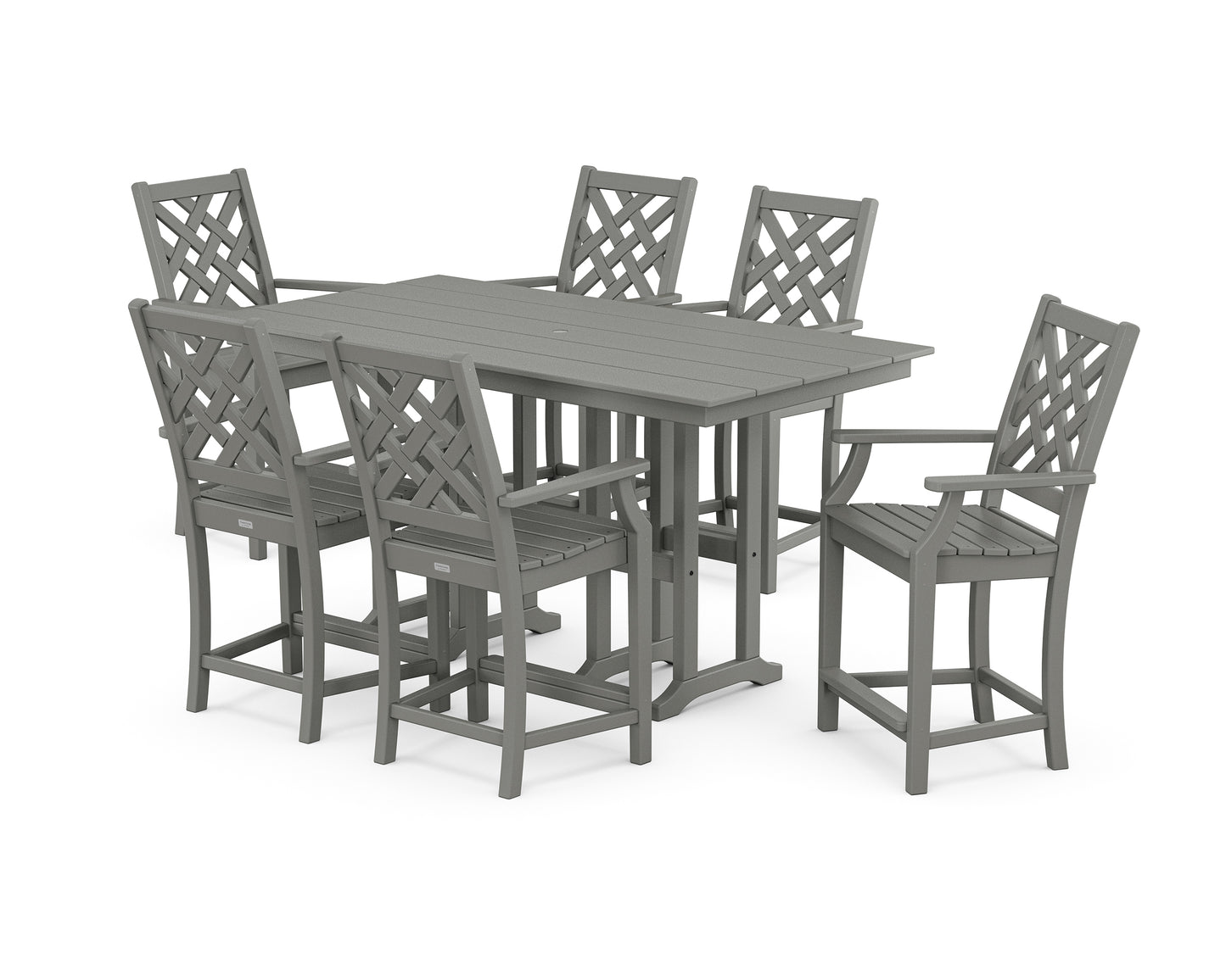 Wovendale Arm Chair 7-Piece Farmhouse Counter Set