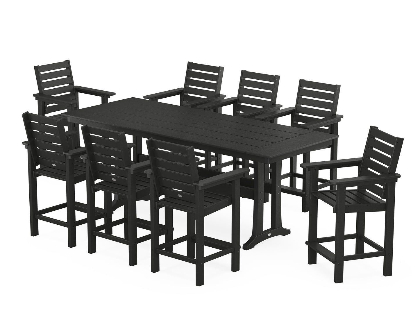 Captain 9-Piece Farmhouse Counter Set with Trestle Legs