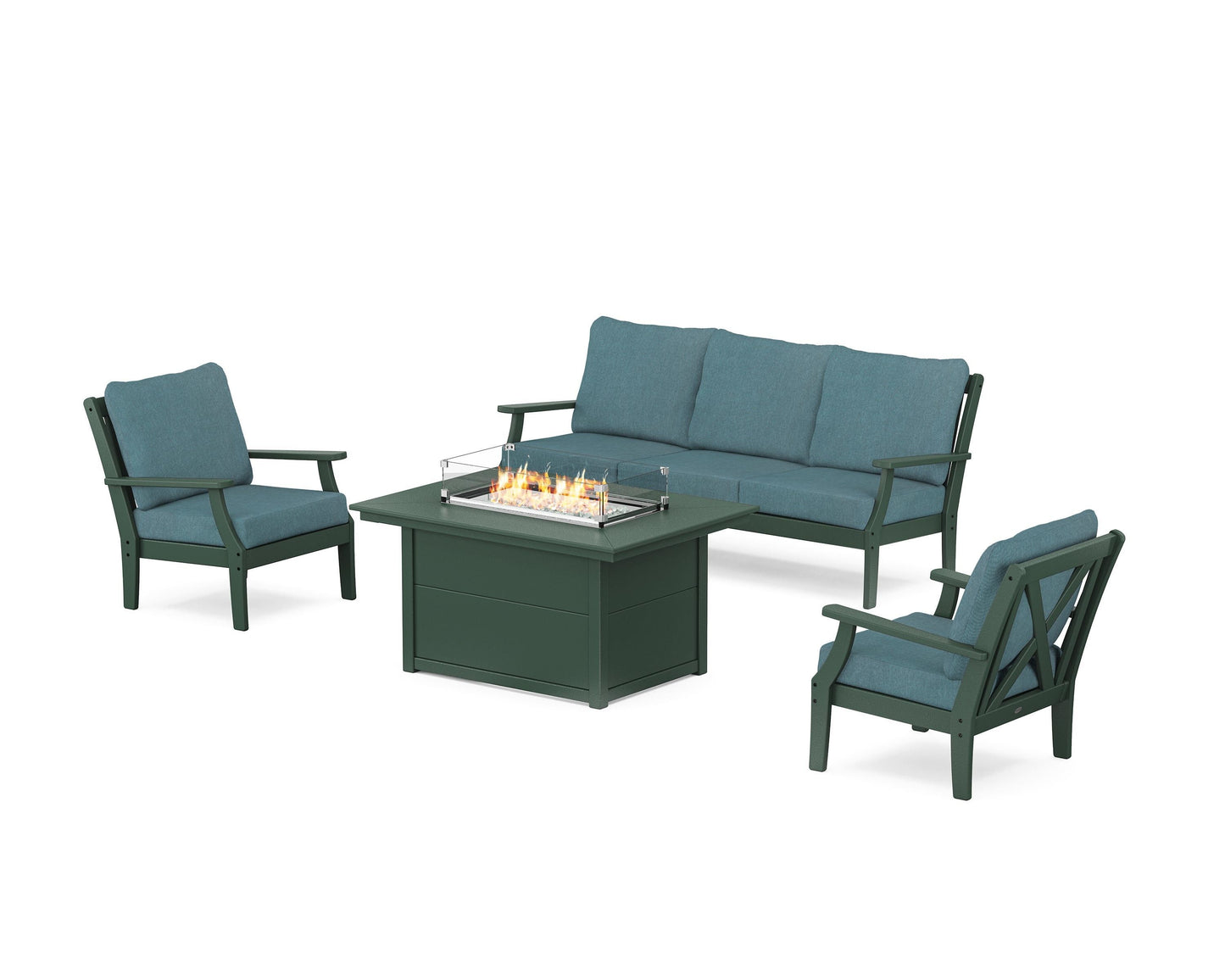 Braxton Deep Seating Fire Pit Table Set