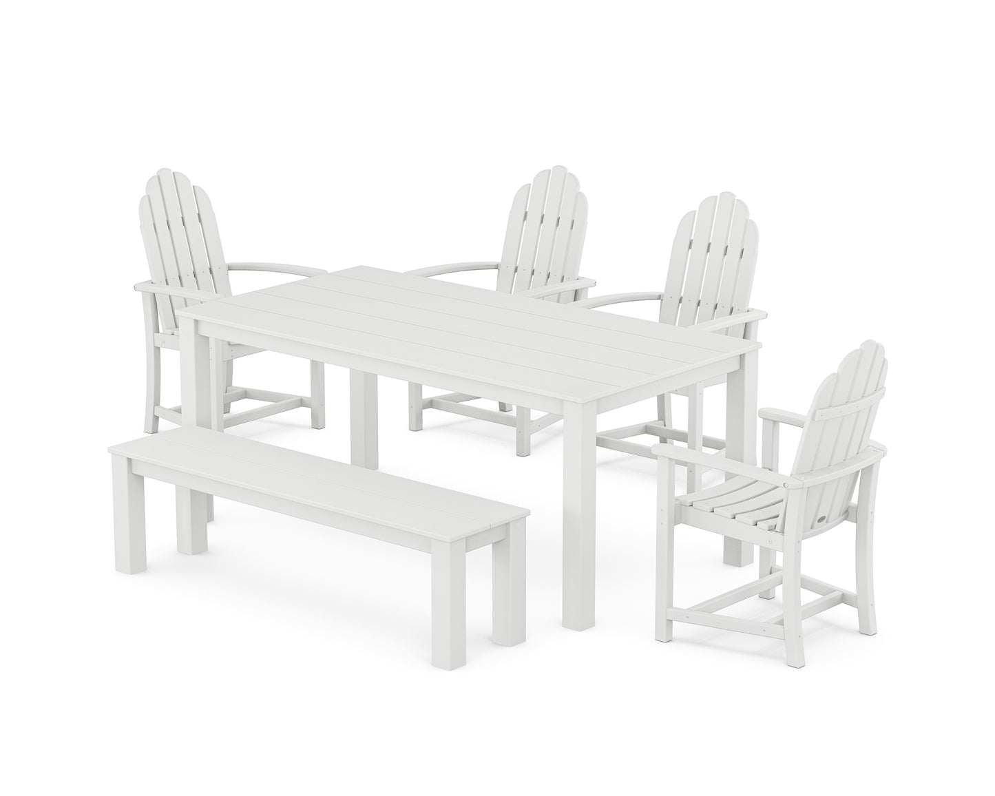 Classic Adirondack 6-Piece Parsons Dining Set with Bench