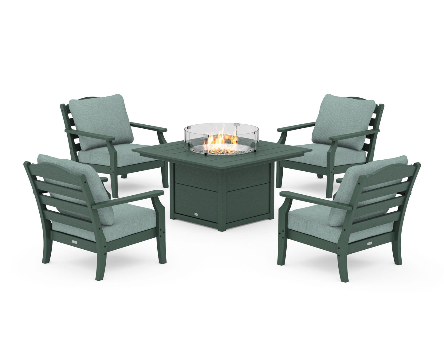 Savannah 5-Piece Deep Seating Set with Fire Pit Table