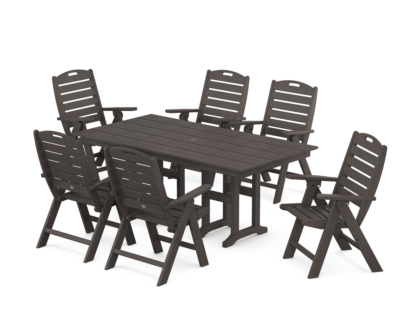 Nautical Highback 7-Piece Farmhouse Dining Set