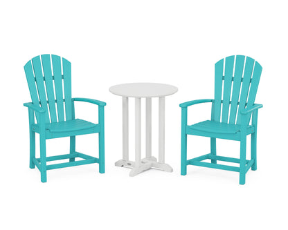 Palm Coast 3-Piece Round Farmhouse Bistro Dining Set