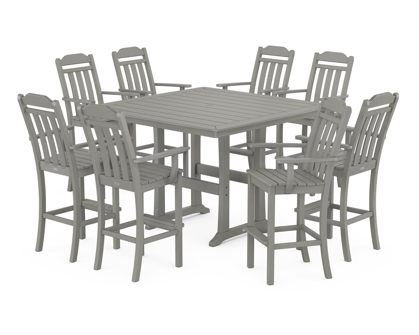 Cottage 9-Piece Bar Set with Trestle Legs