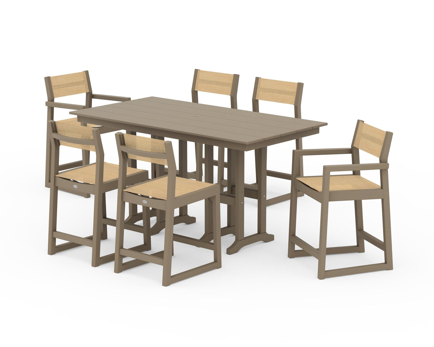 EDGE Sling 7-Piece Farmhouse Counter Set with Trestle Legs