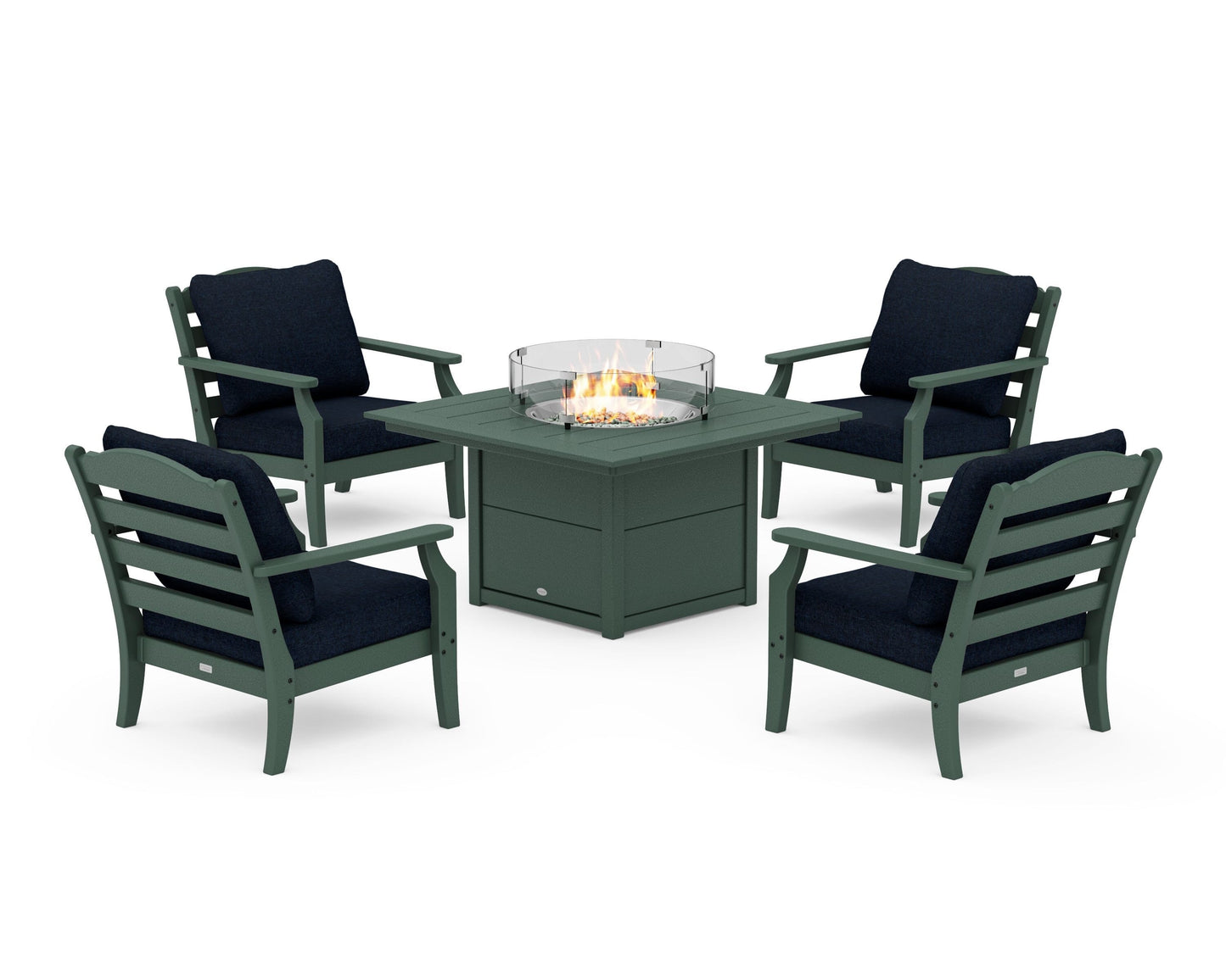 Savannah 5-Piece Deep Seating Set with Fire Pit Table