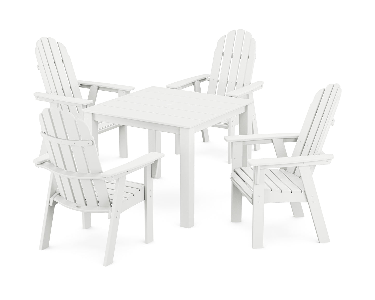 Vineyard Curveback Adirondack 5-Piece Parsons Dining Set