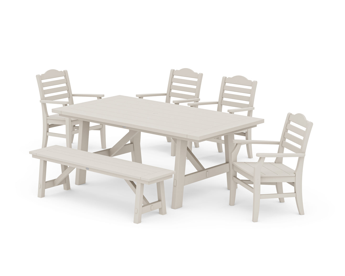 Savannah 6-Piece Rustic Farmhouse Dining Set with Bench