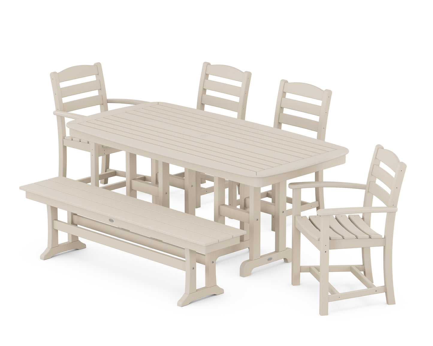 La Casa Café 6-Piece Dining Set with Bench