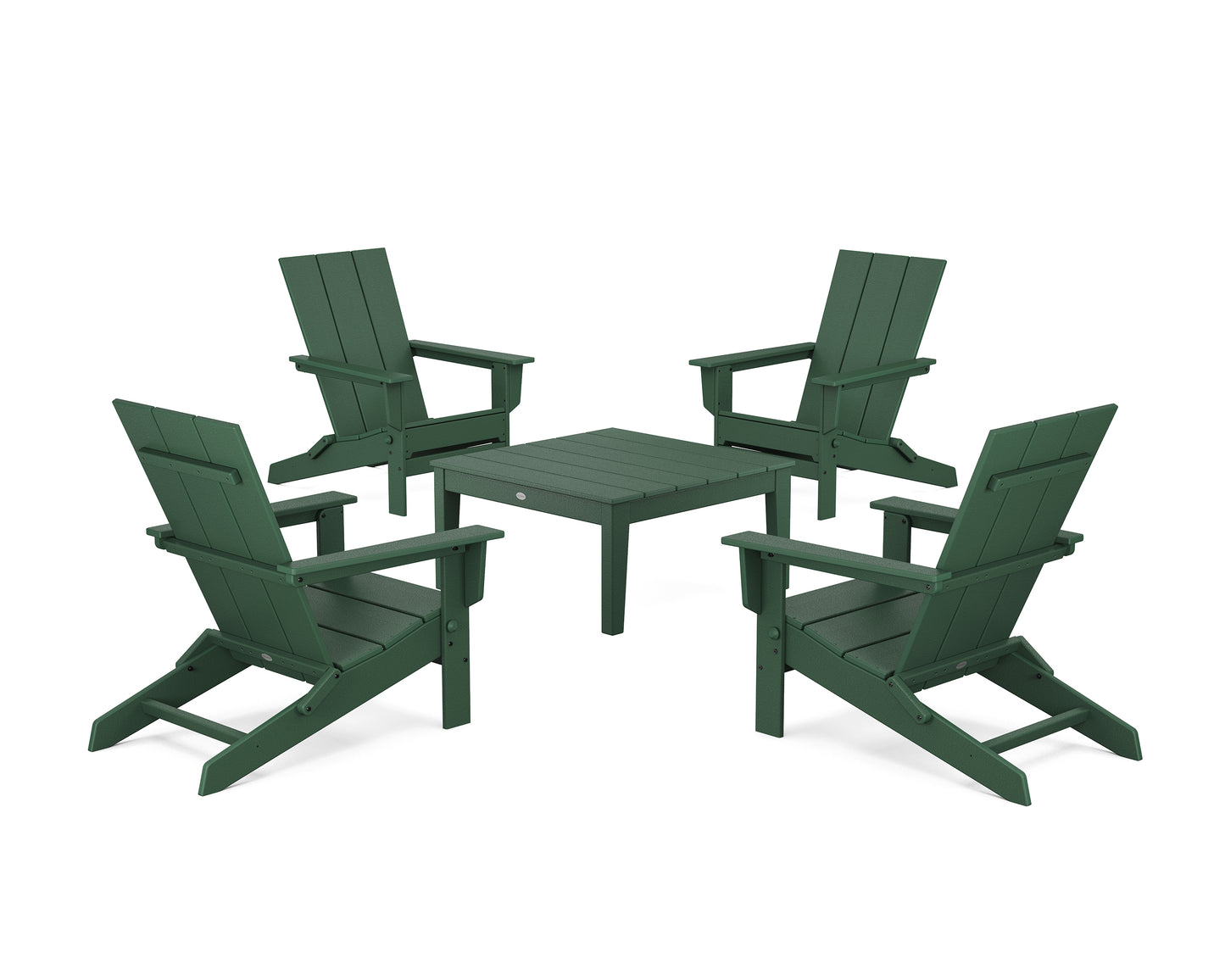 5-Piece Modern Studio Folding Adirondack Chair Conversation Group