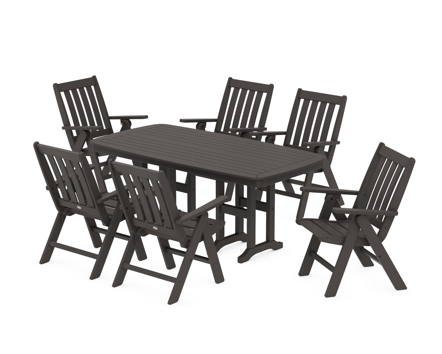 Vineyard Folding Chair 7-Piece Dining Set