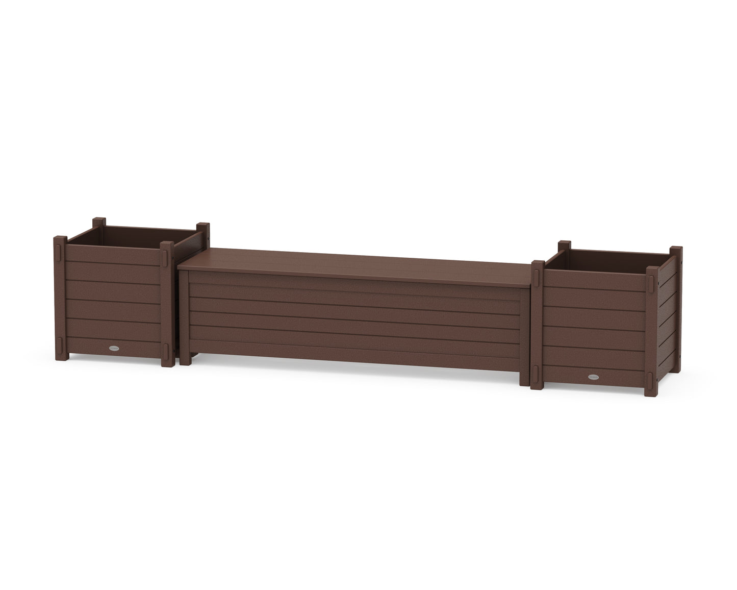 60" Nautical Straight Planter Storage Bench Set- Large
