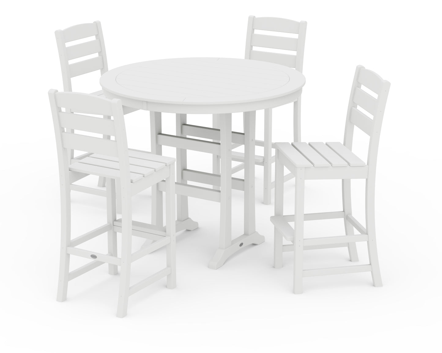 Lakeside 5-Piece Round Farmhouse Side Chair Bar Set
