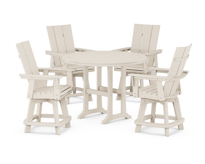 5-Piece Modern Swivel Counter Set