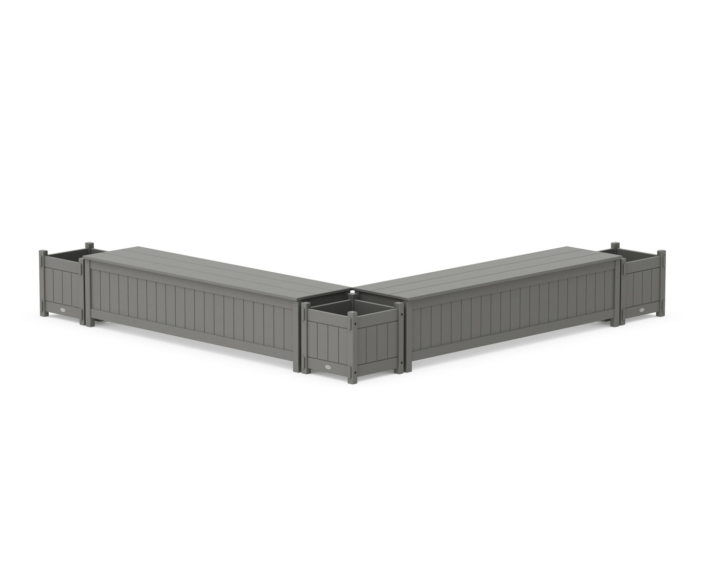 72" Vineyard L- Shaped Planter Storage Bench Corner Set
