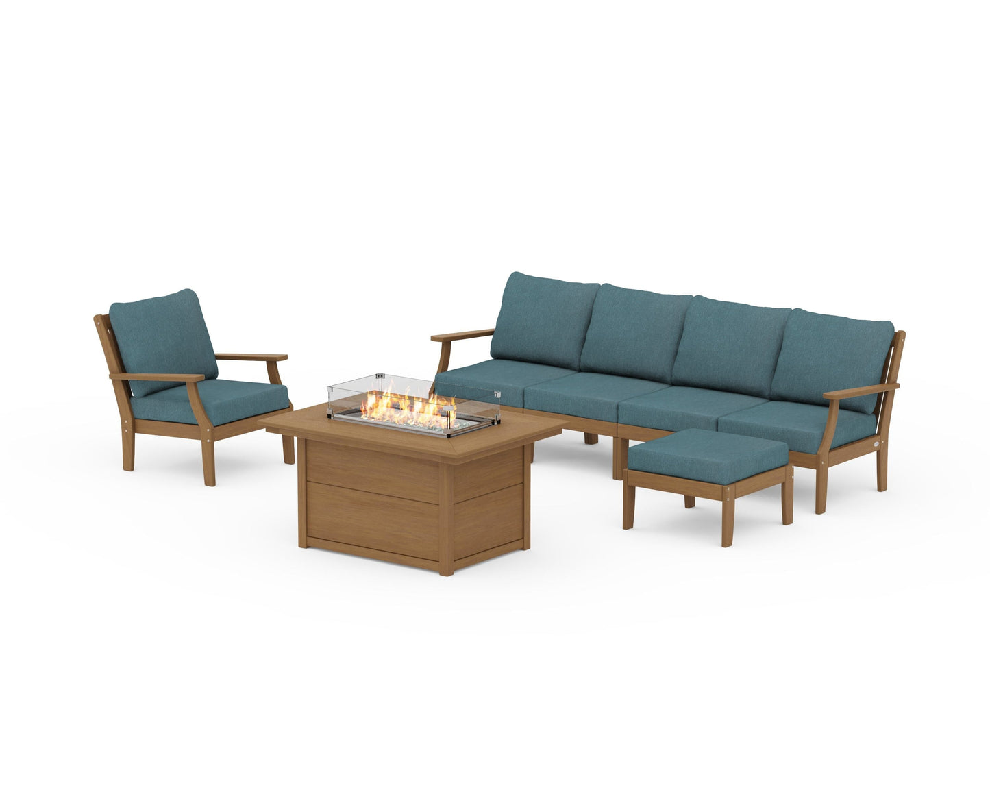 Braxton Sectional Lounge and Fire Pit Set