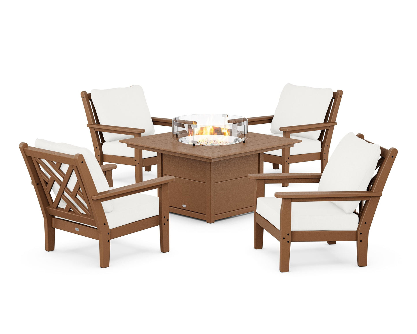 Chippendale 5-Piece Deep Seating Set with Fire Pit Table