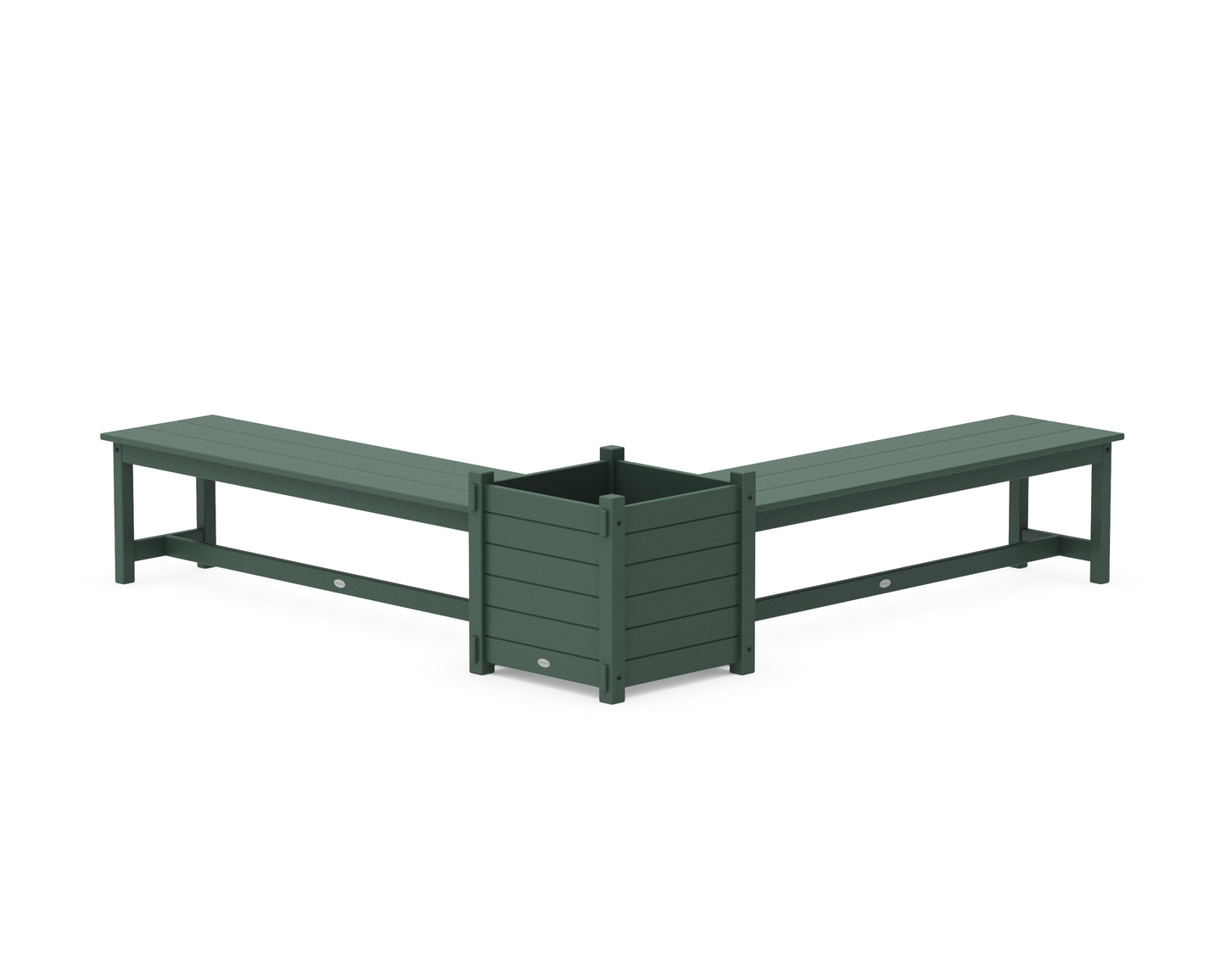 60" Nautical L- Shaped Planter Bench Set- Large