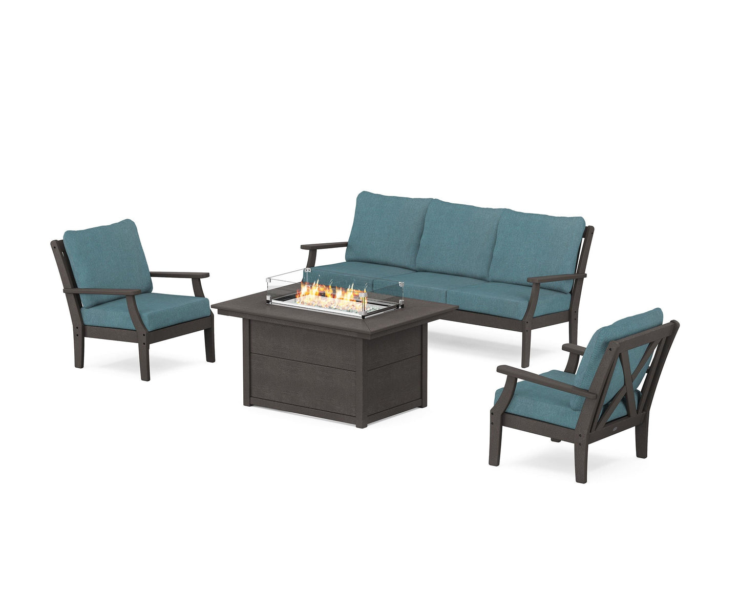 Braxton Deep Seating Fire Pit Table Set