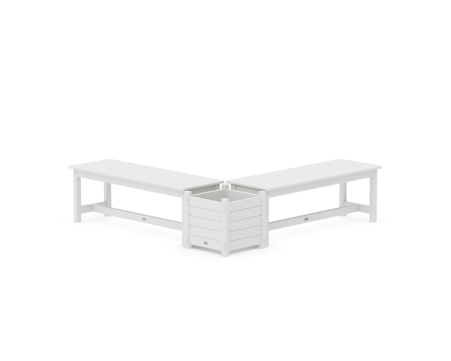 48" Nautical L- Shaped Planter Bench Set