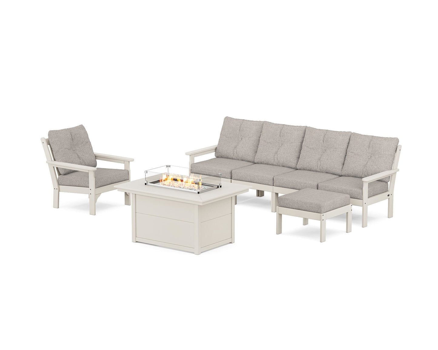 Vineyard Sectional Lounge and Fire Pit Set