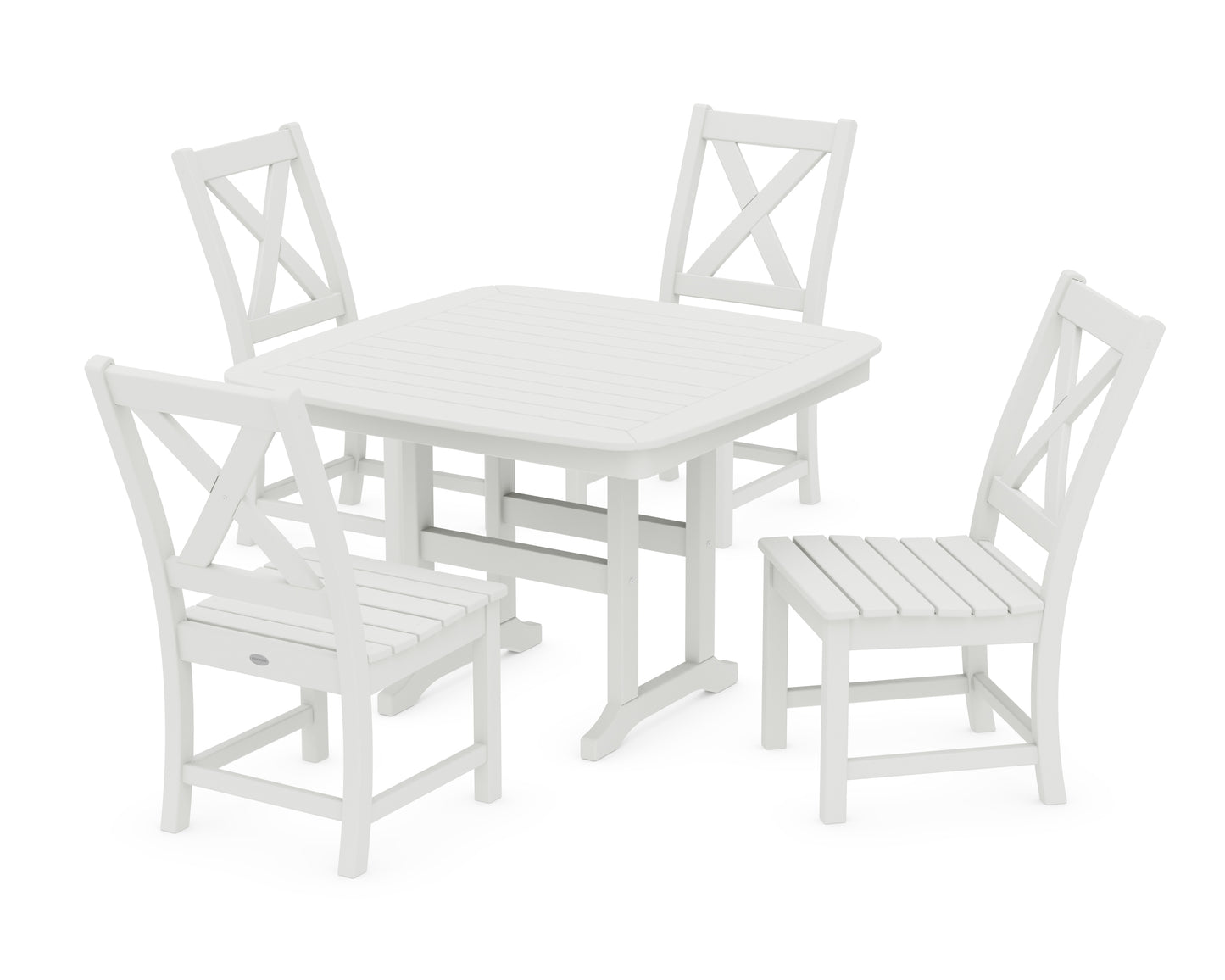 Braxton Side Chair 5-Piece Dining Set with Trestle Legs