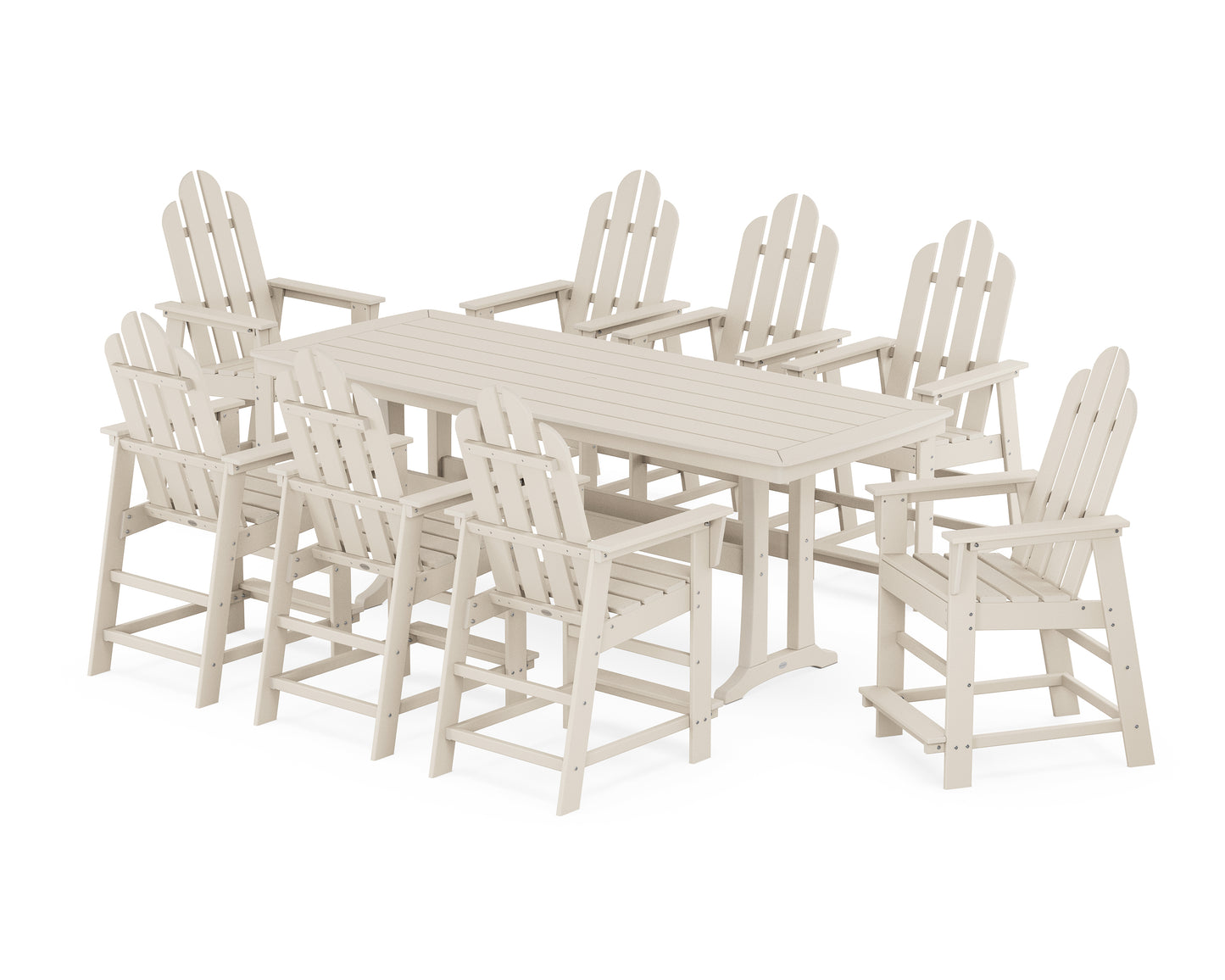 Long Island 9-Piece Counter Set with Trestle Legs