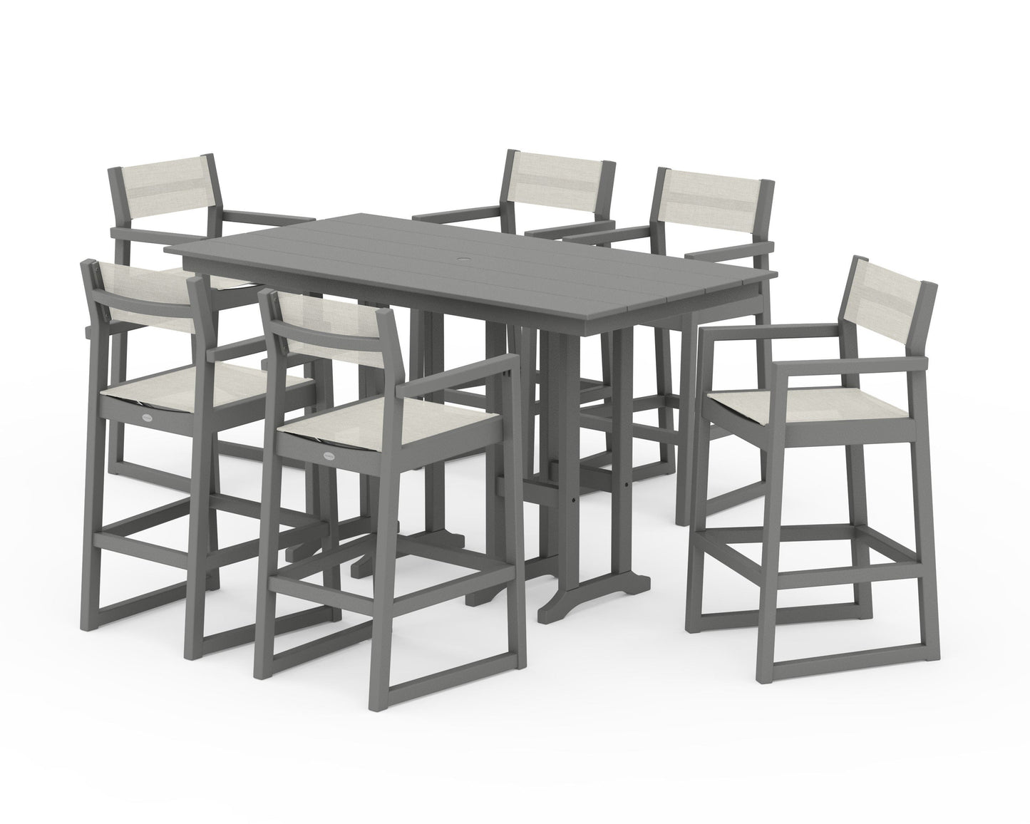 EDGE Sling Arm Chair 7-Piece Farmhouse Bar Set