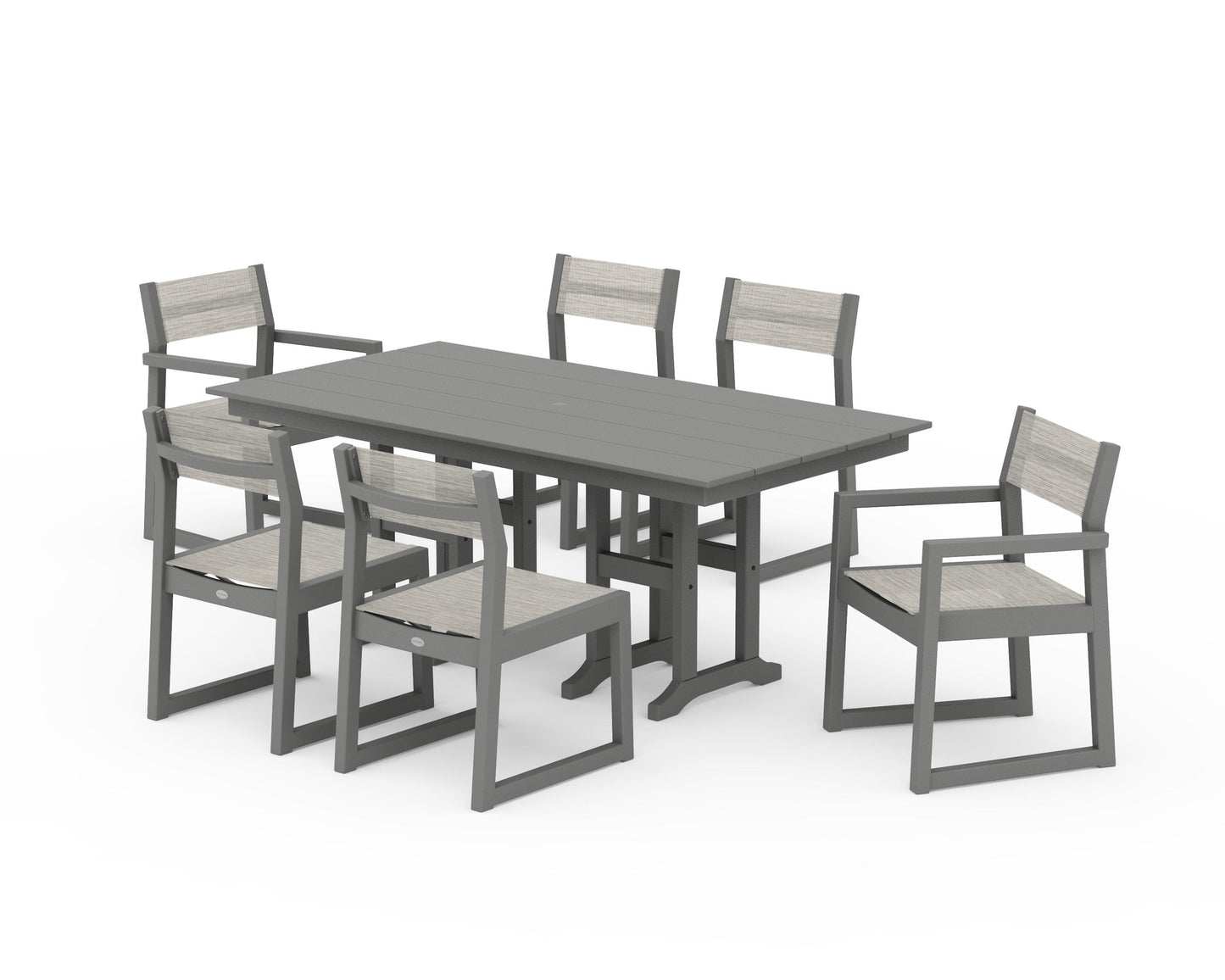 EDGE Sling 7-Piece Farmhouse Dining Set