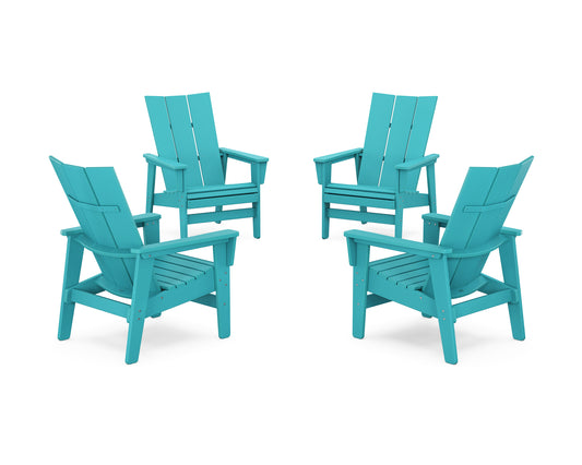 4-Piece Modern Grand Upright Adirondack Chair Conversation Set